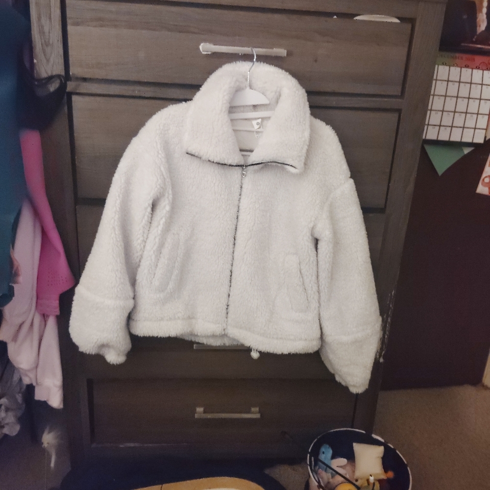 LULULEMON ATHLETICA Cinchable Fleece Zip Up - Bone Size 2 - Picture 11 of 16